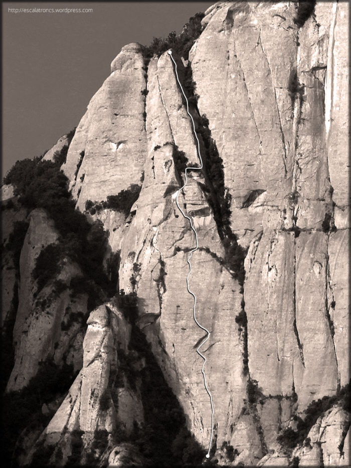 Recorregut de la via Easy Rider a la Paret de l'Aeri